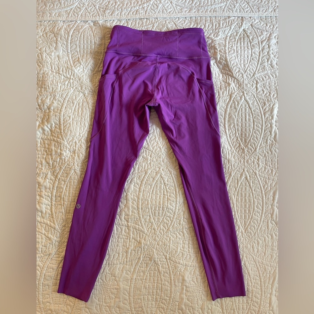 Lululemon Set- Fast and Free leggings - size 6 Moonlight Magenta